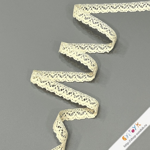 Кружево хлопковое 13мм светло-бежевый [365-000]